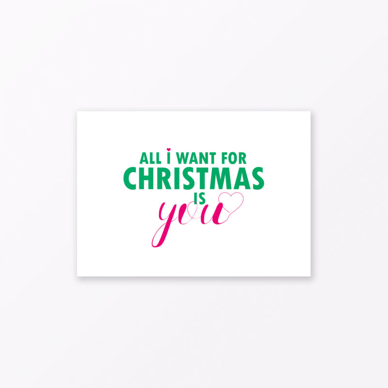 Postkarte Quot All I Want For Christmas Is You Quot Din