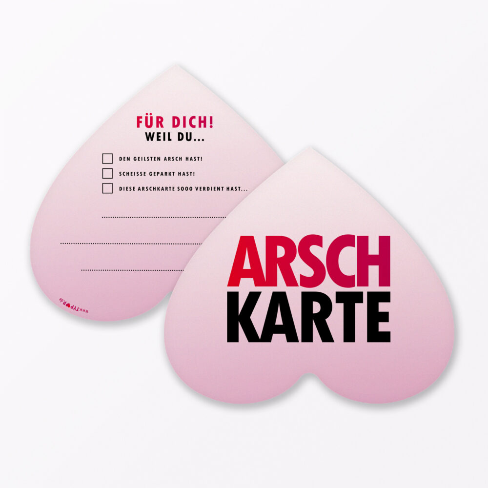 Postkarte Quot Arschkarte Checklist Quot In Herzform Inkl Umschlag