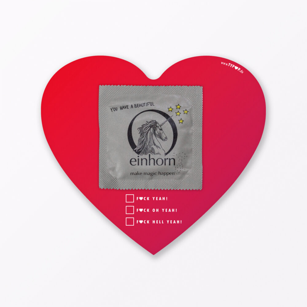 Valentinstagskarte Quot Fuck Yeah Quot In Herzform Inkl Umschlag Amp Kondom