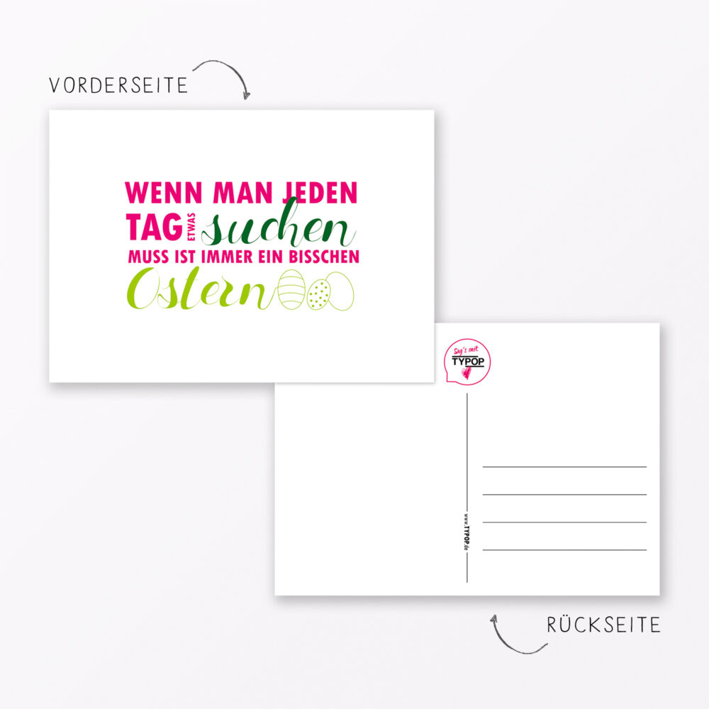 Postkarte Quot Jeden Tag Ostern Quot Din A