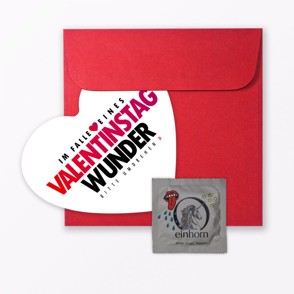 Valentinstagskarte Quot Wunder Von Valentinstag Quot Inkl Umschlag Amp Kondom