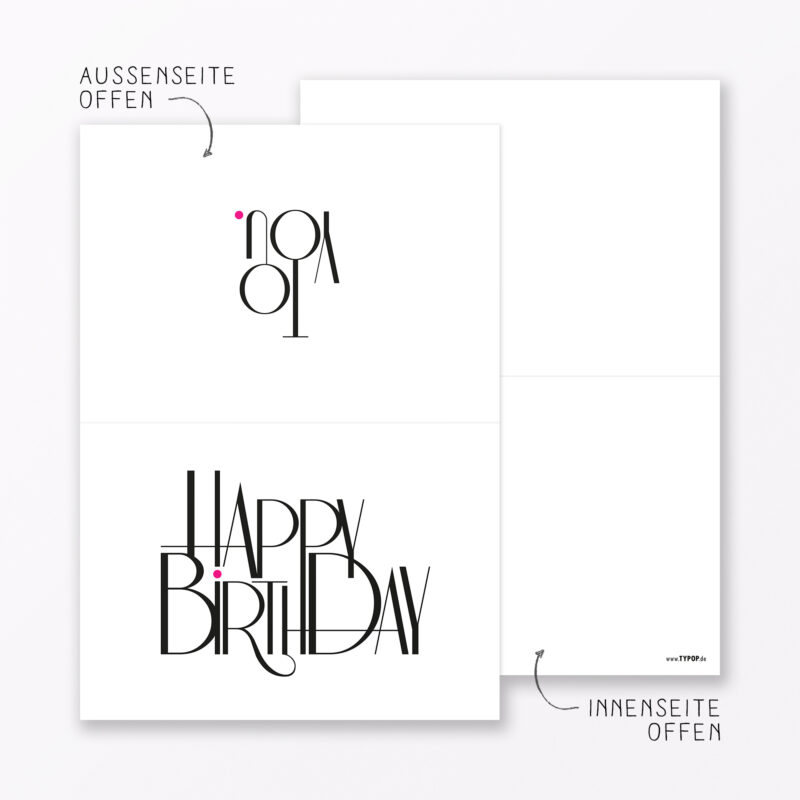 Teiliges Set Geburtstagskarte Quot Happy Birthday Quot Klappkarten Din A Inkl Umschl Ge Weiss