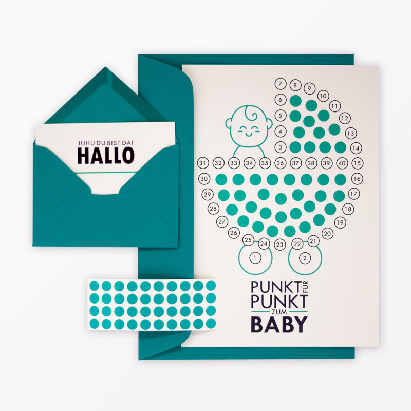 Postkarte Babykalender Quot Hallo Kleines Baby Quot Inkl Umschlag Minikarte Umschlag Und Klebepunkte