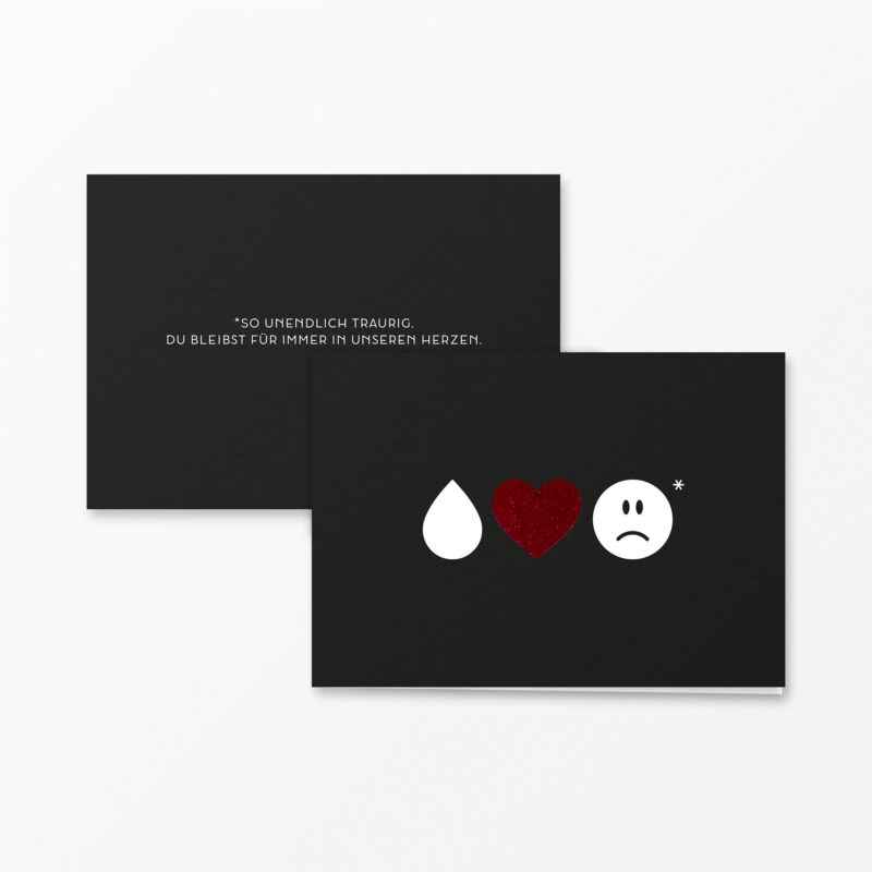 Trauerkarte Emojis Rot